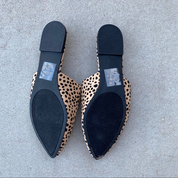 New! Tan Black Leopard Animal Print Flats Mules - Picture 9 of 9